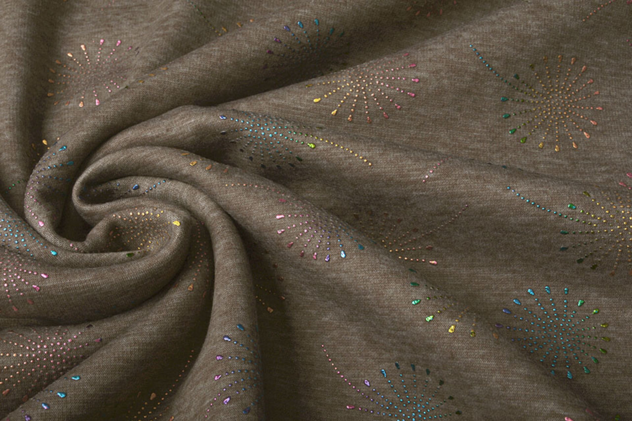 Sweatstoff Alpenfleece Löwenzahn Fallen Taupe Melange