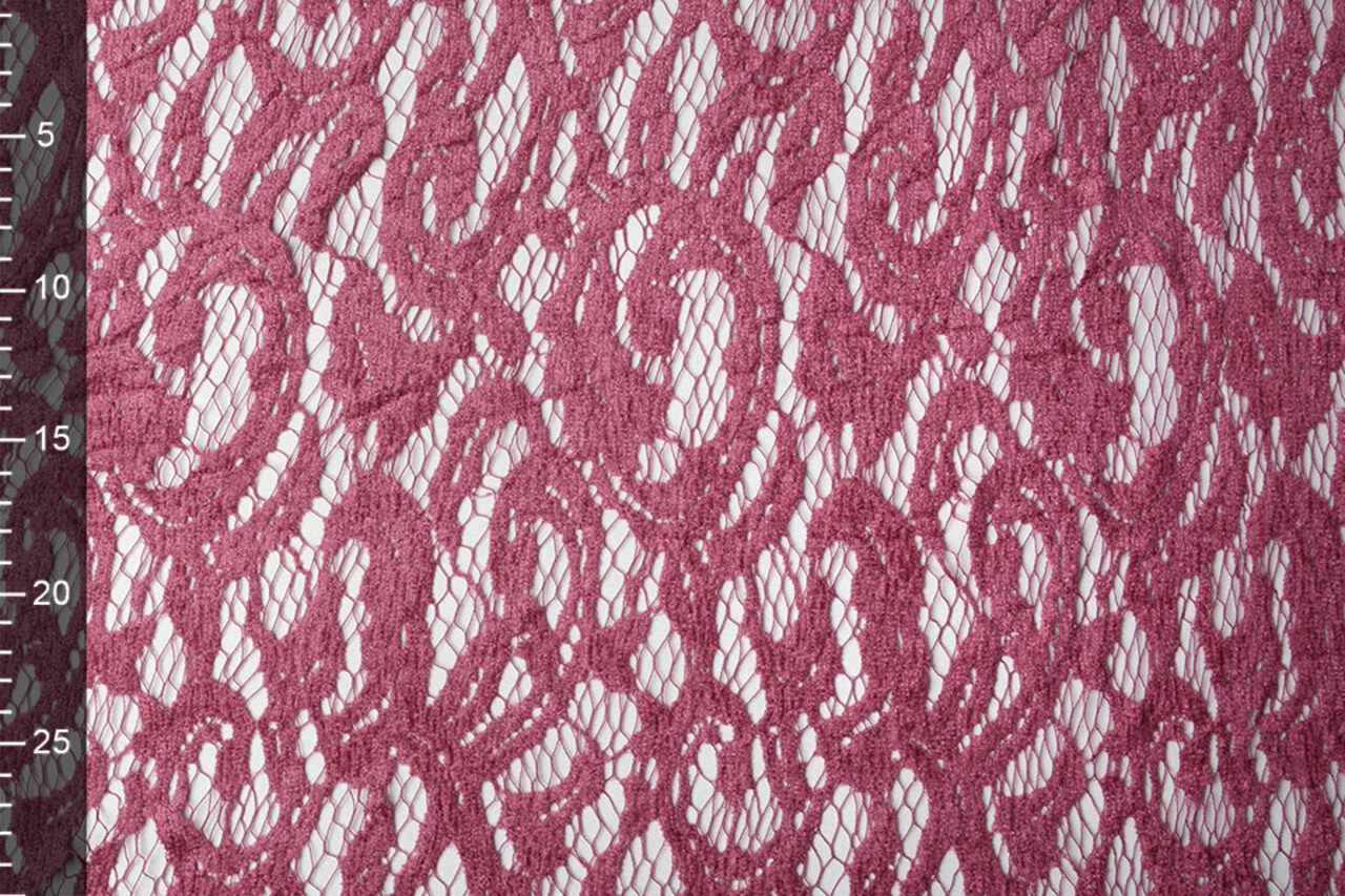 Velours Kant Julia Donker Oud Roze