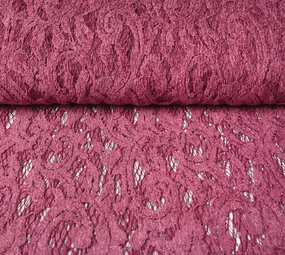 Velours Kant Julia Donker Oud Roze