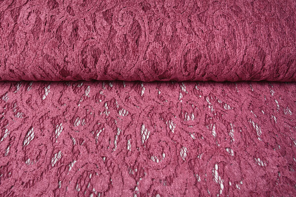 Velours Kant Julia Donker Oud Roze