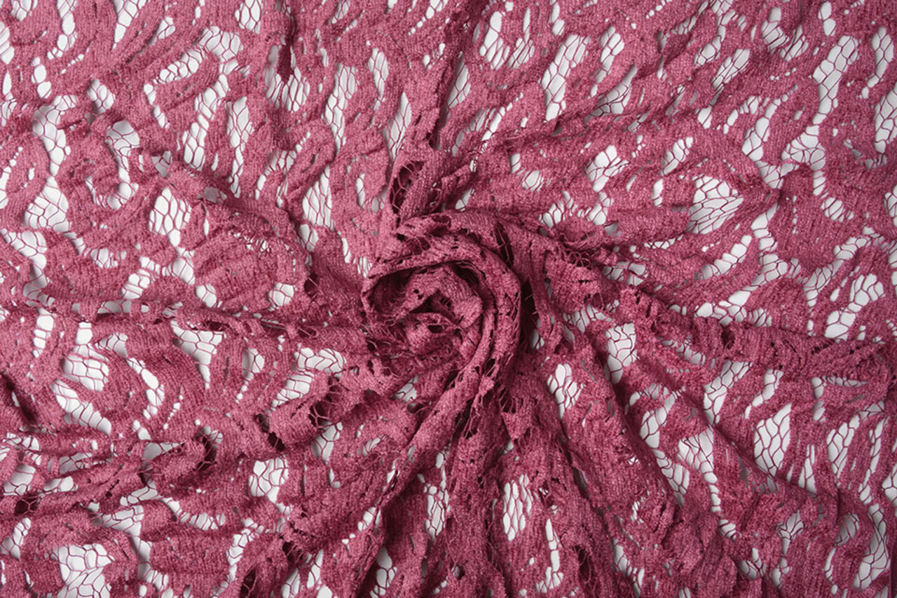 Velours Kant Julia Donker Oud Roze