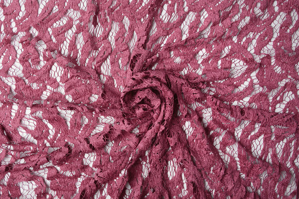 Velours Kant Julia Donker Oud Roze