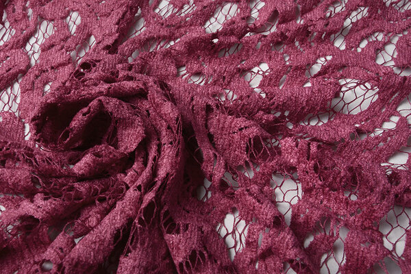 Velours Kant Julia Donker Oud Roze