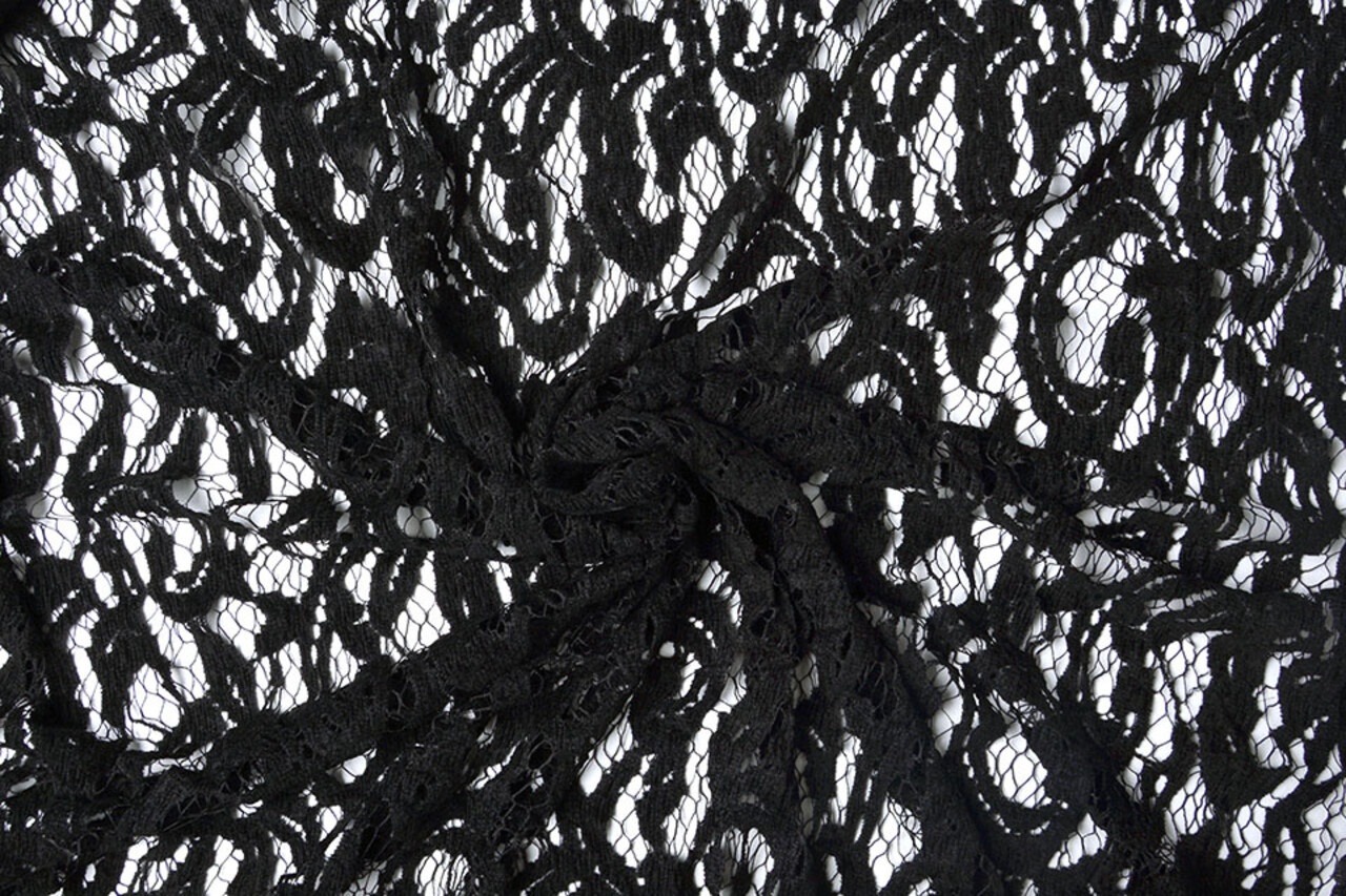 Velours Kant Julia Zwart Velours Kant Julia Zwart