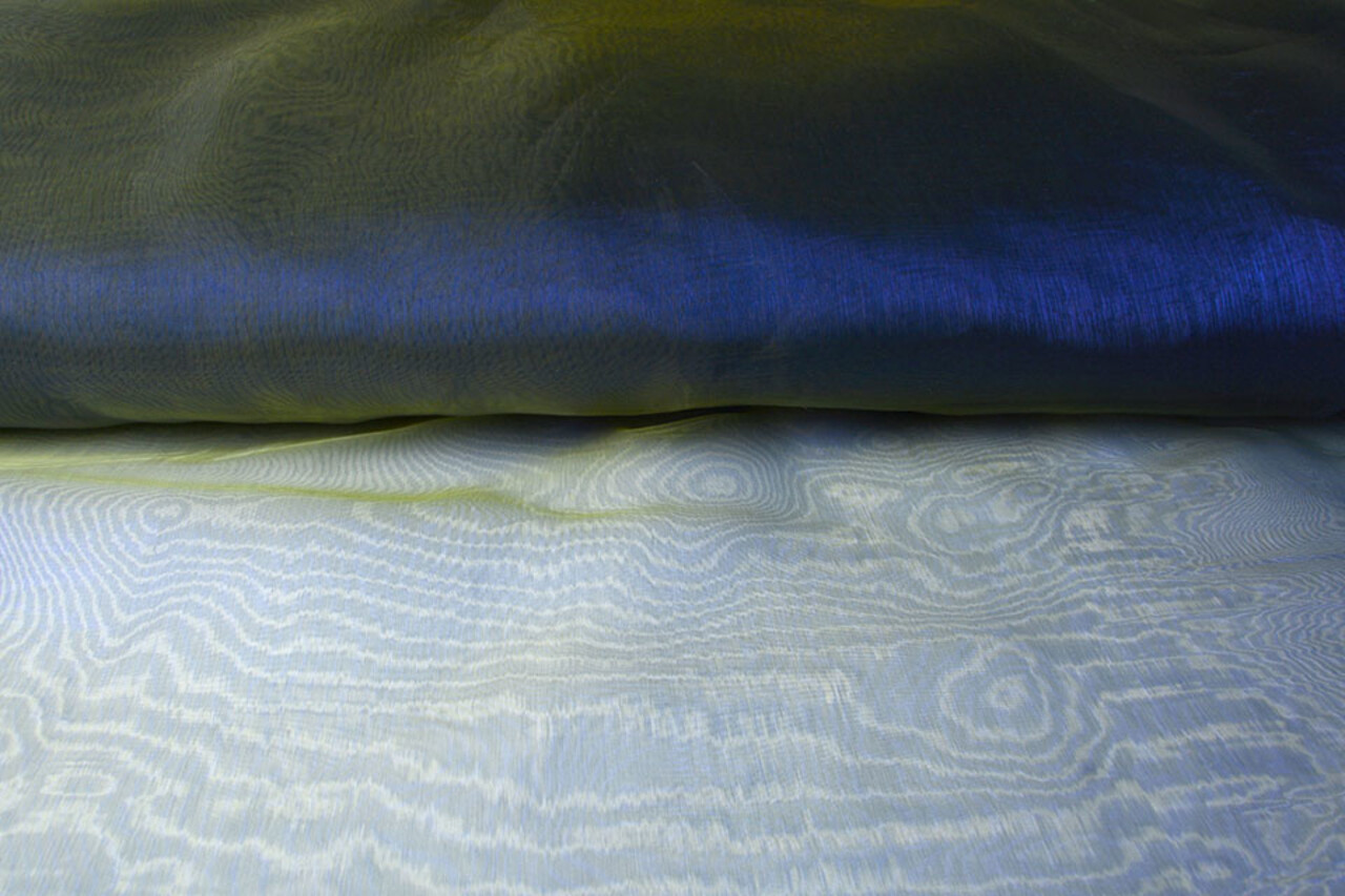 Organza Two-Tonalità Blu-Giallo Organza Two-Tonalità Blu-Giallo