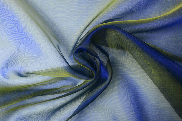 Organza Two-Tonalità Blu-Giallo Organza Two-Tonalità Blu-Giallo