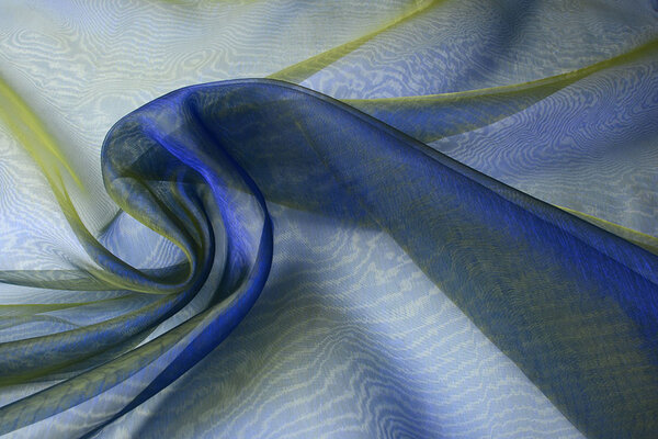 Organza Bicolore Bleu-Jaune
