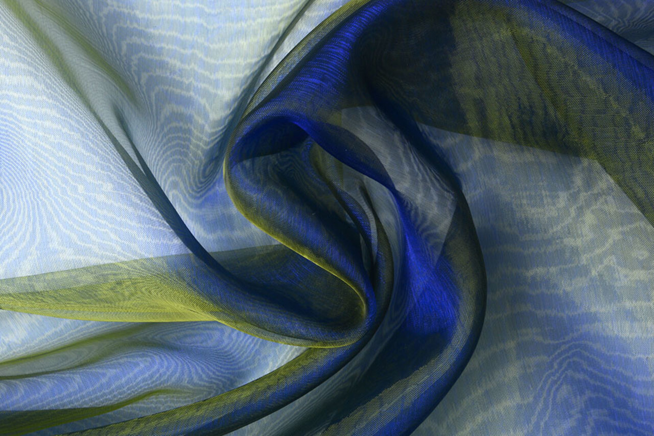 Organza Bicolore Bleu-Jaune
