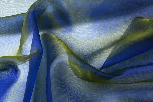 Organza Bicolore Bleu-Jaune