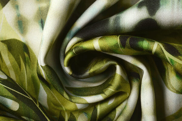 Digital Stretch Cotton Monstera Palm Leaf Green Digital Stretch Cotton Monstera Palm Leaf Green