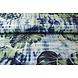 Digitale Stretch Cotone Monstera Palmblad Blu Digitale Stretch Cotone Monstera Palmblad Blu