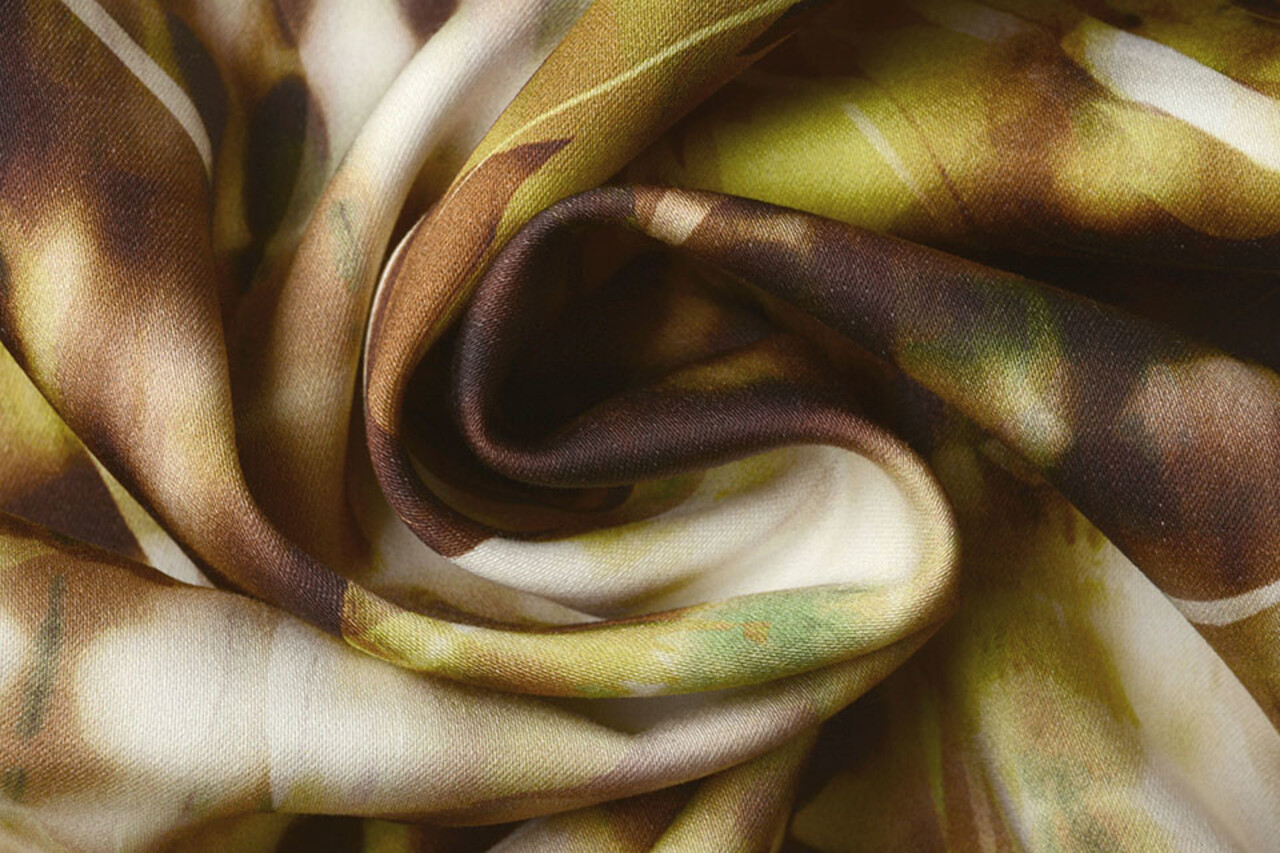 Digital Stretch Cotton Monstera Palm Leaf Brown Digital Stretch Cotton Monstera Palm Leaf Brown
