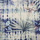 Digital Baumwoll Stretch Tropical Blau