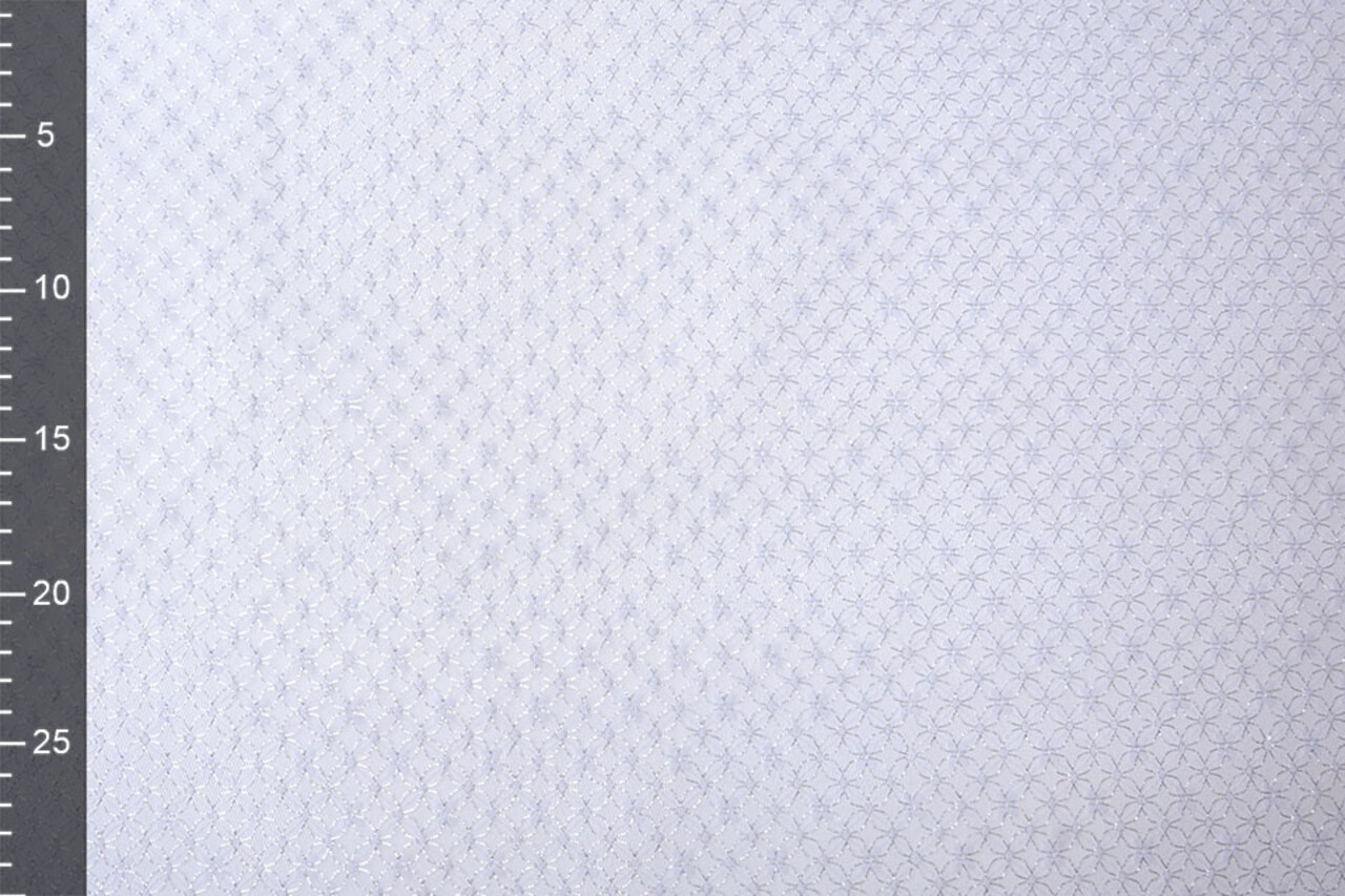 Lurex auf Tüll Brilo Blumen Silber