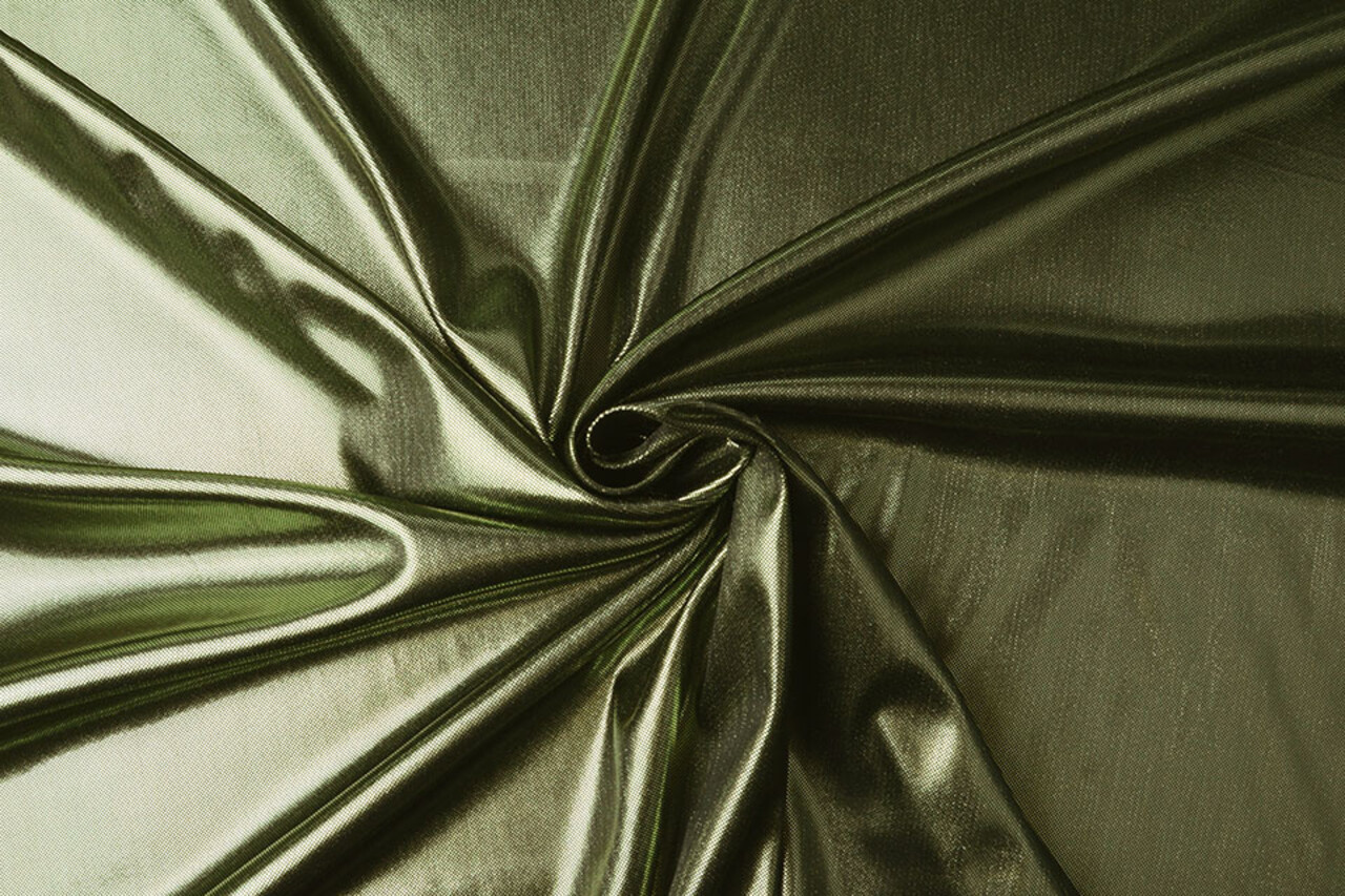 Lamé Auf Charmeuse  Altgrün