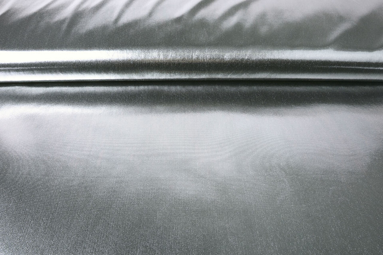 Lamé on Charmeuse Silver