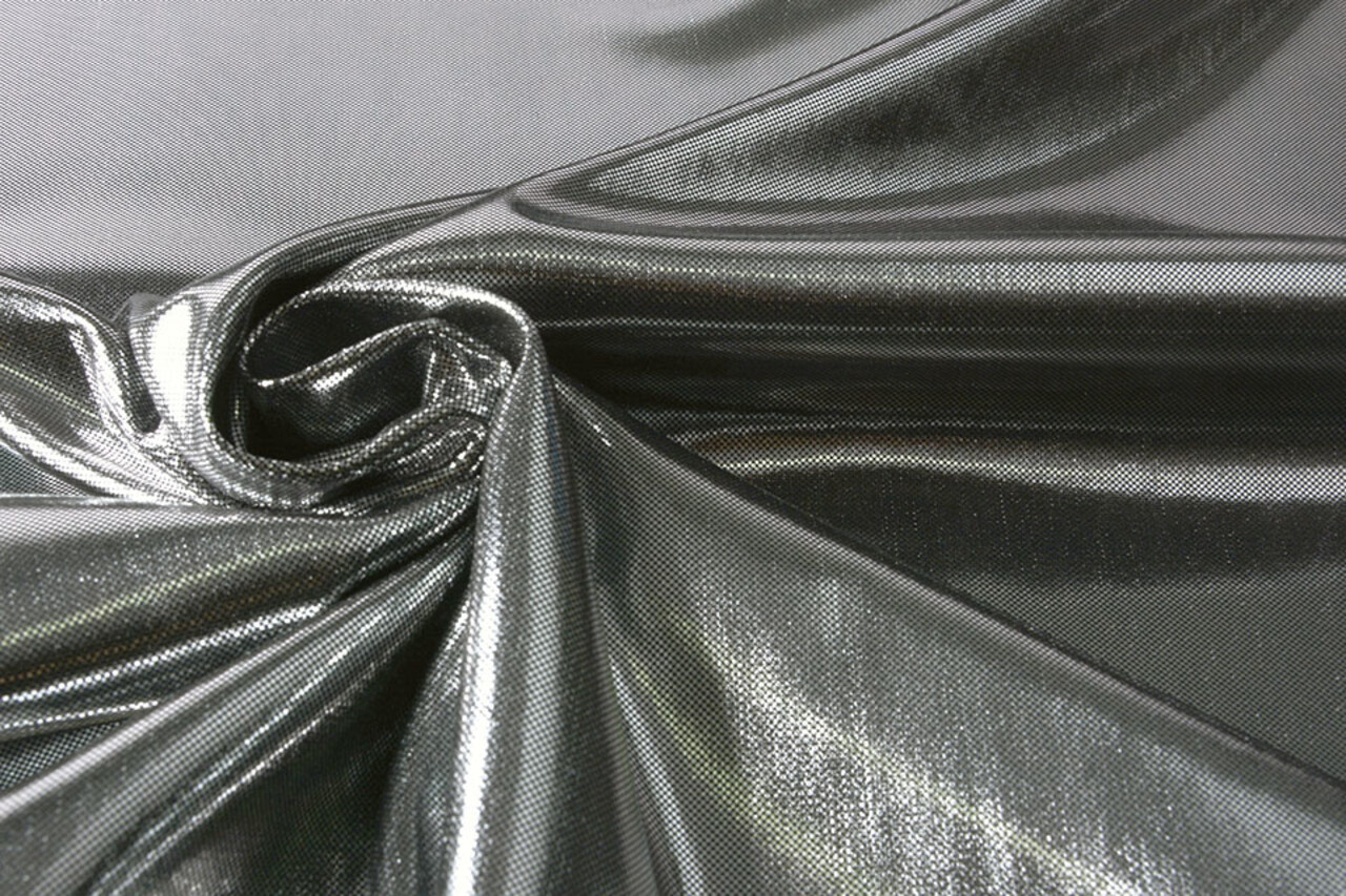 Lamé on Charmeuse Silver