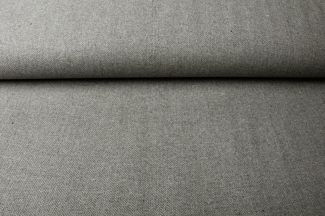 Poly Wool Herringbone Gray Poly Wool Herringbone Gray