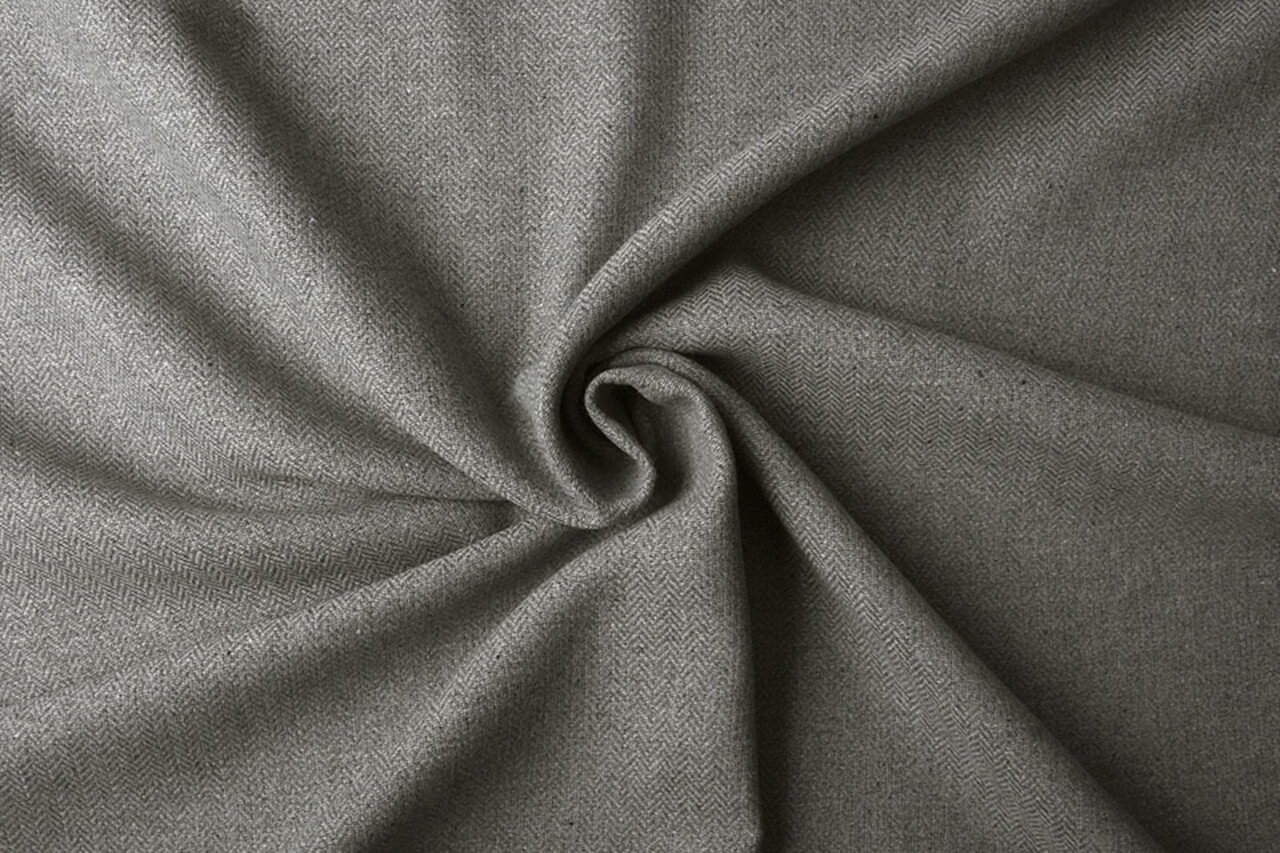 Poly Wool Herringbone Gray Poly Wool Herringbone Gray