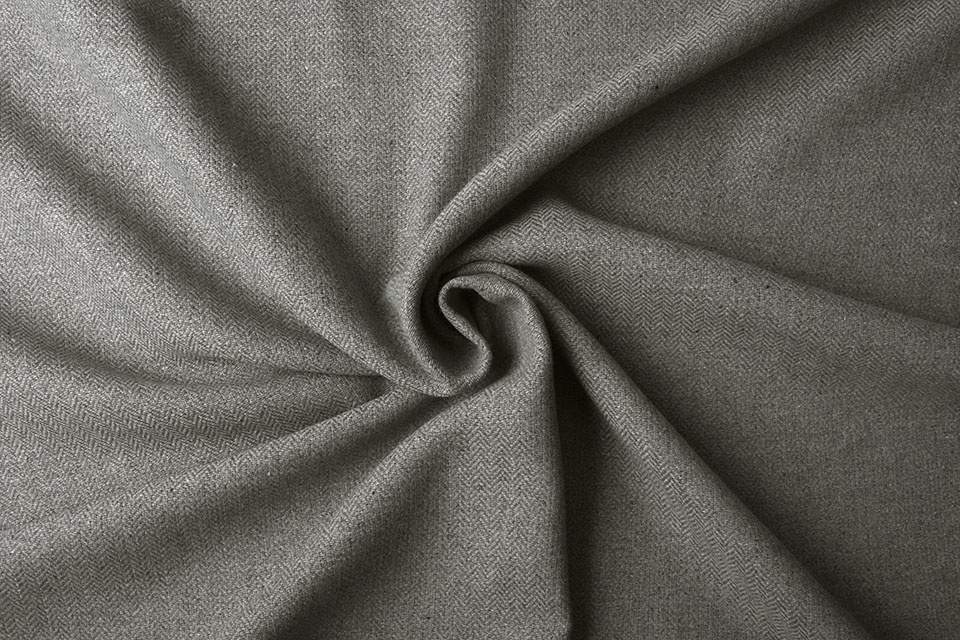 Poly Wool Herringbone Gray - Boelens Modestoffen