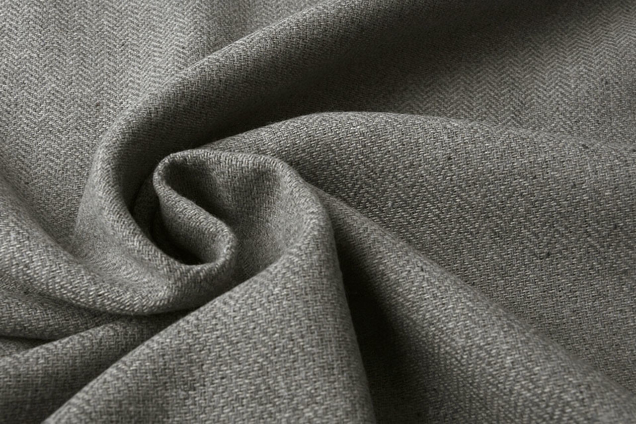 Poly Wool Herringbone Gray Poly Wool Herringbone Gray