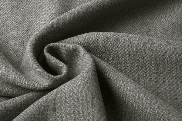 Polyester Laine Visgraat Gris