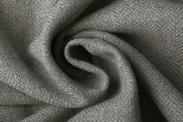 Polyester Laine Visgraat Gris