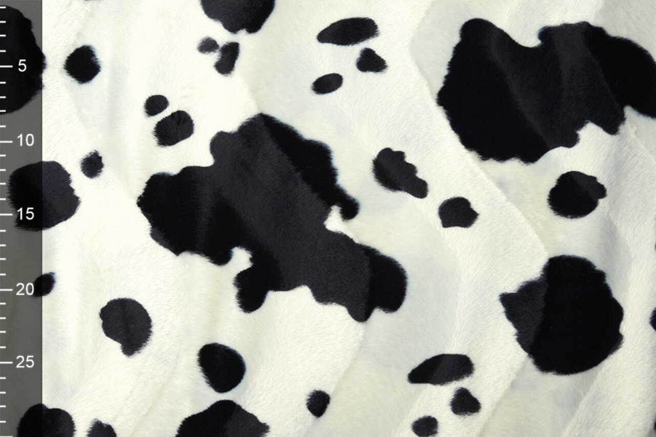 Velboa Estampado de Vaca Negro-Blanco Roto Velboa Estampado de Vaca Negro-Blanco Roto