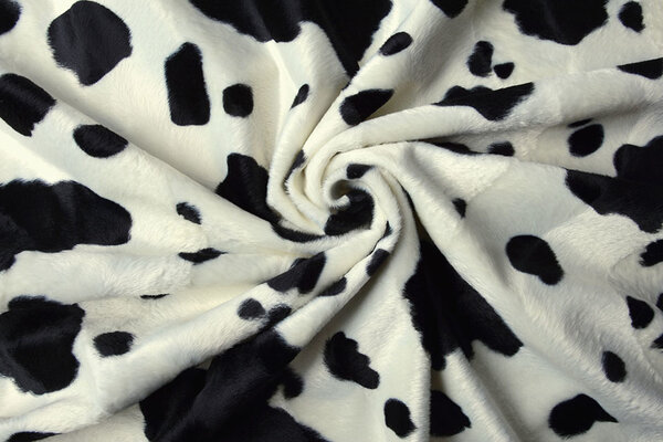 Velboa Estampado de Vaca Negro-Blanco Roto Velboa Estampado de Vaca Negro-Blanco Roto