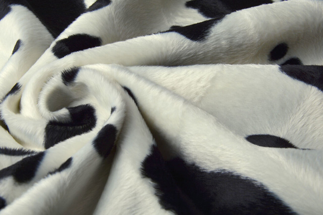 Velboa Koeienprint Nero-Bianco Sporco Velboa Koeienprint Nero-Bianco Sporco