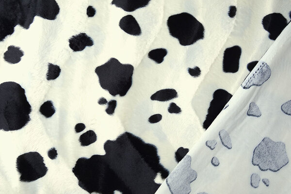 Velboa Koeienprint Nero-Bianco Sporco Velboa Koeienprint Nero-Bianco Sporco