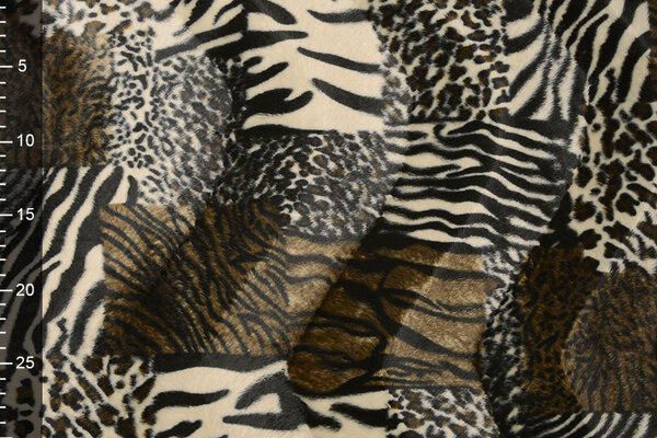 Velboa Patchwork Dierenprint