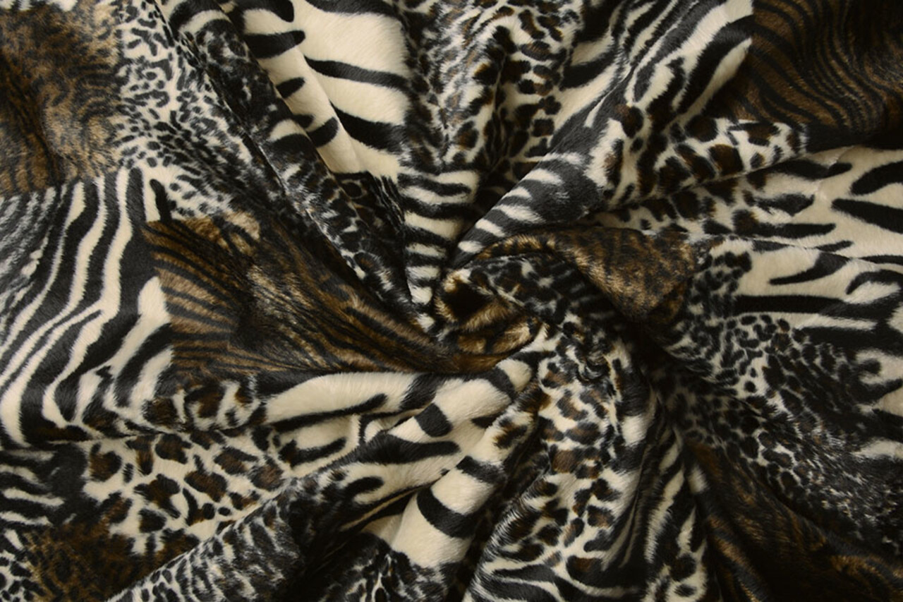 Velboa Patchwork Dierenprint