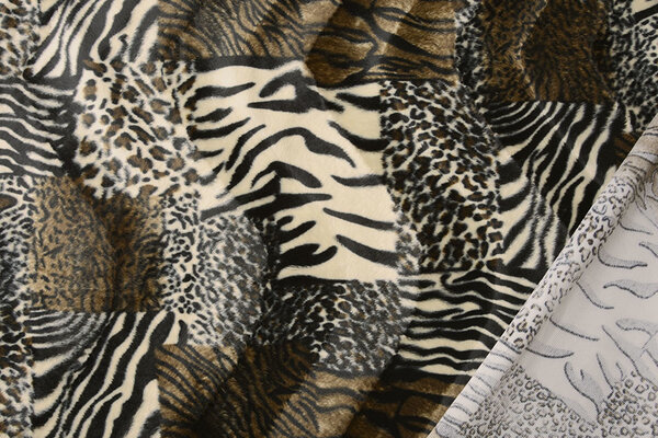 Velboa Patchwork Dierenprint