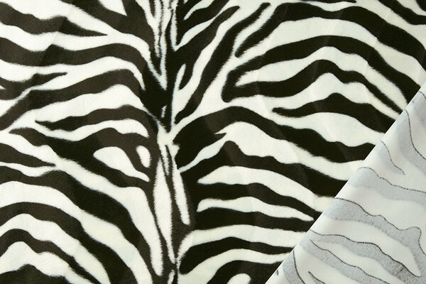 Velboa Zebraprint Groot Zwart-Off-White