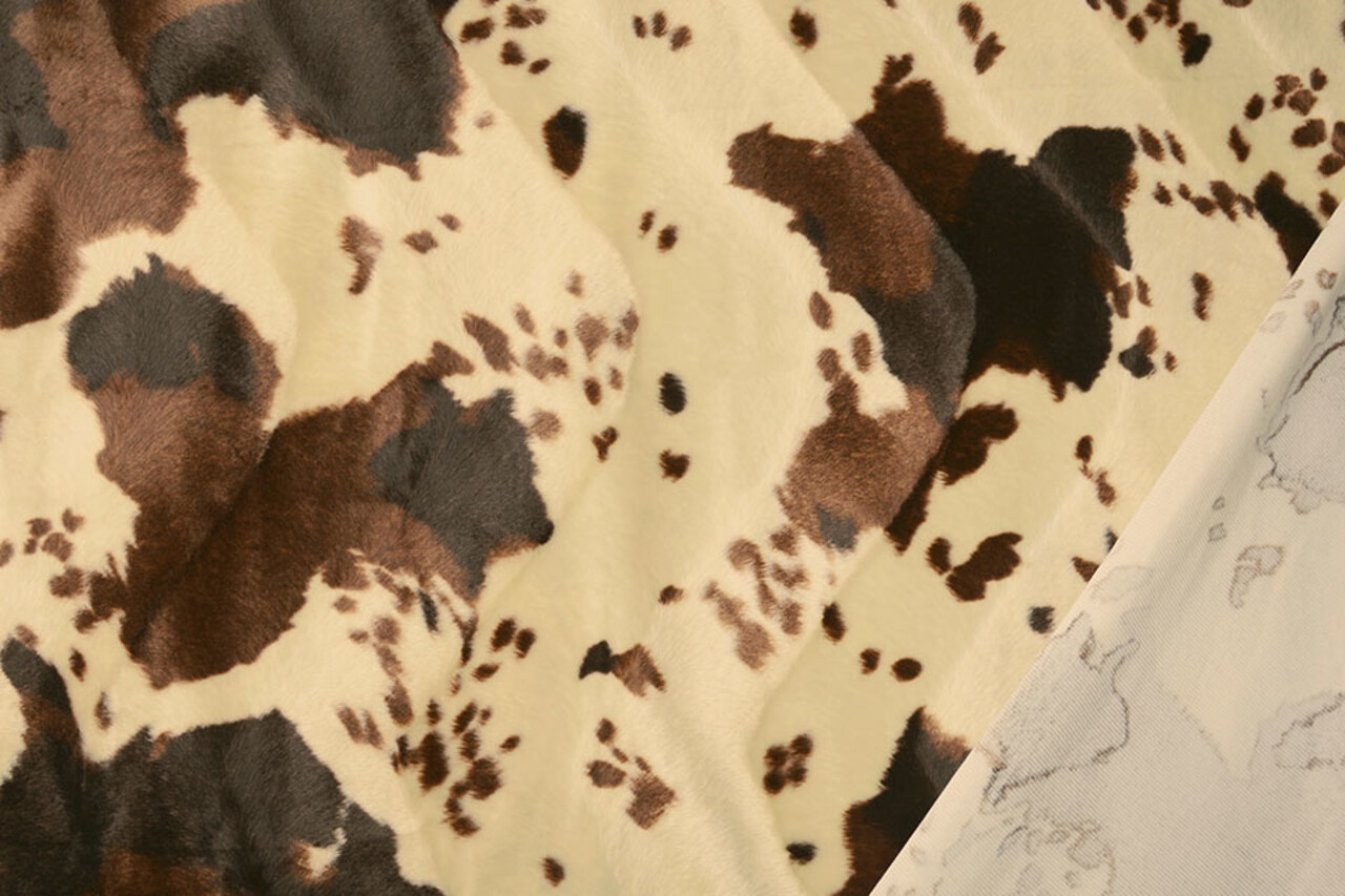 Velboa Native American Horses Print Brown