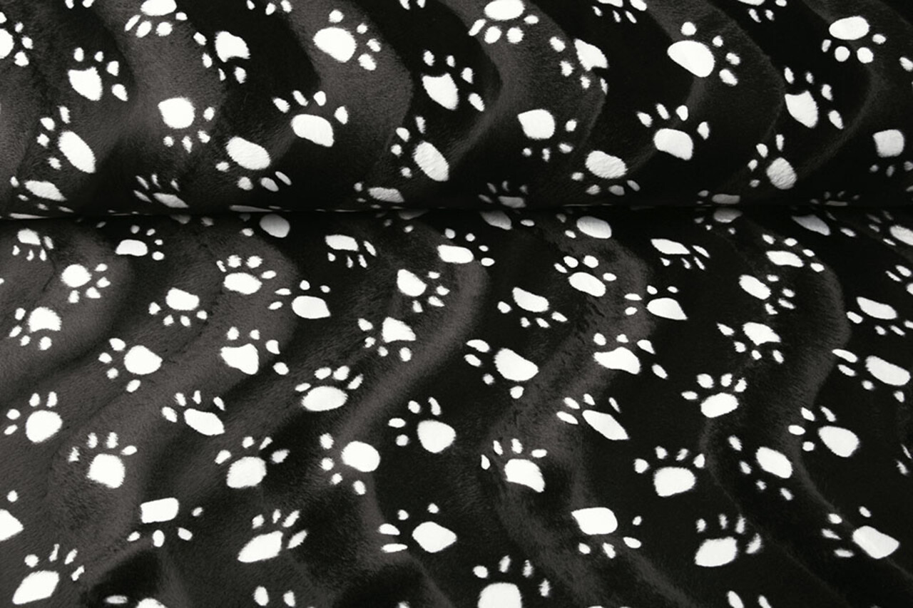 Velboa Dogprint Paws Black