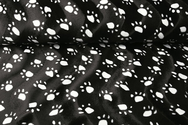 Velboa Dogprint Paws Black