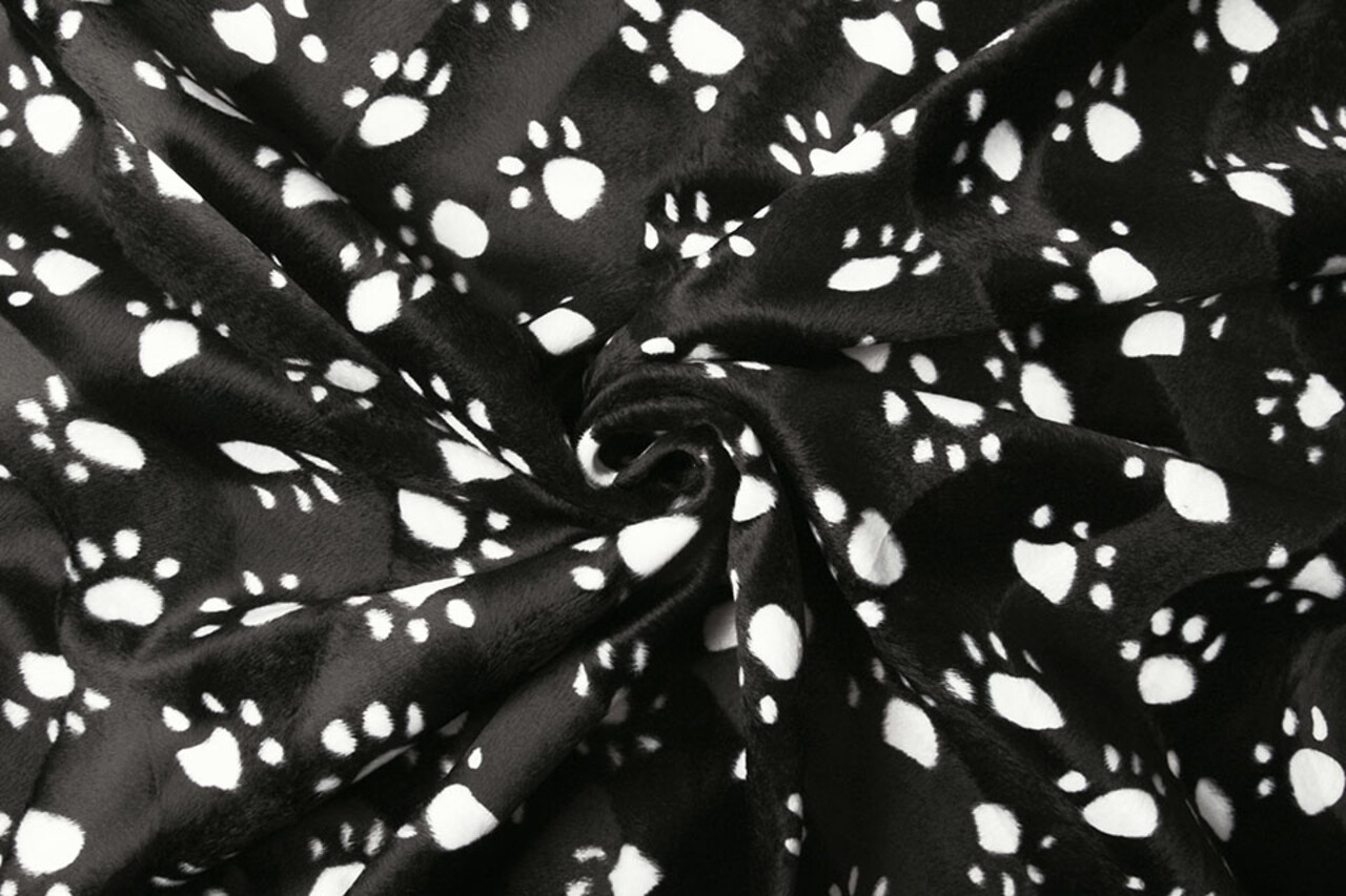 Velboa Dogprint Paws Black