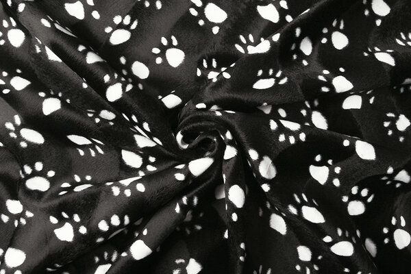 Velboa Dogprint Paws Black