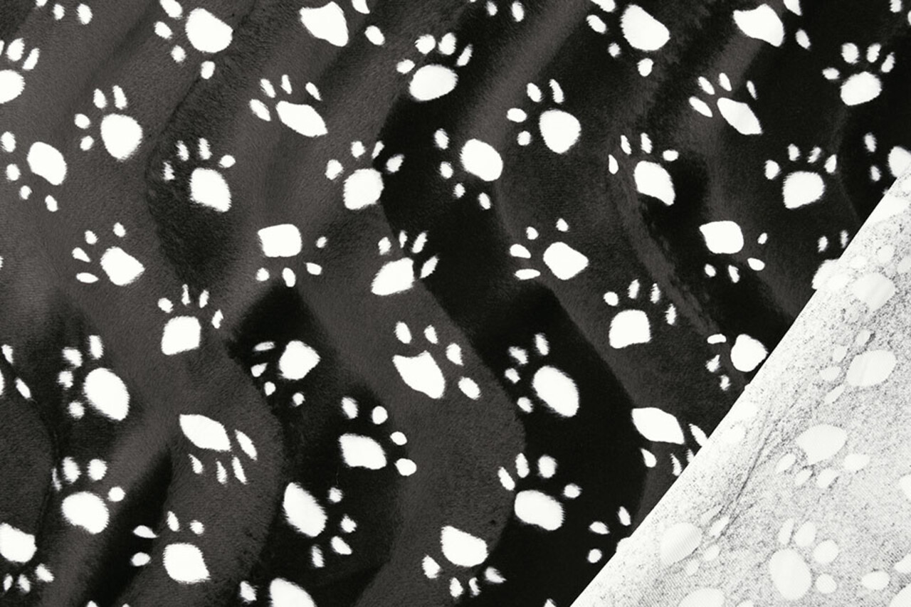 Velboa Dogprint Paws Black