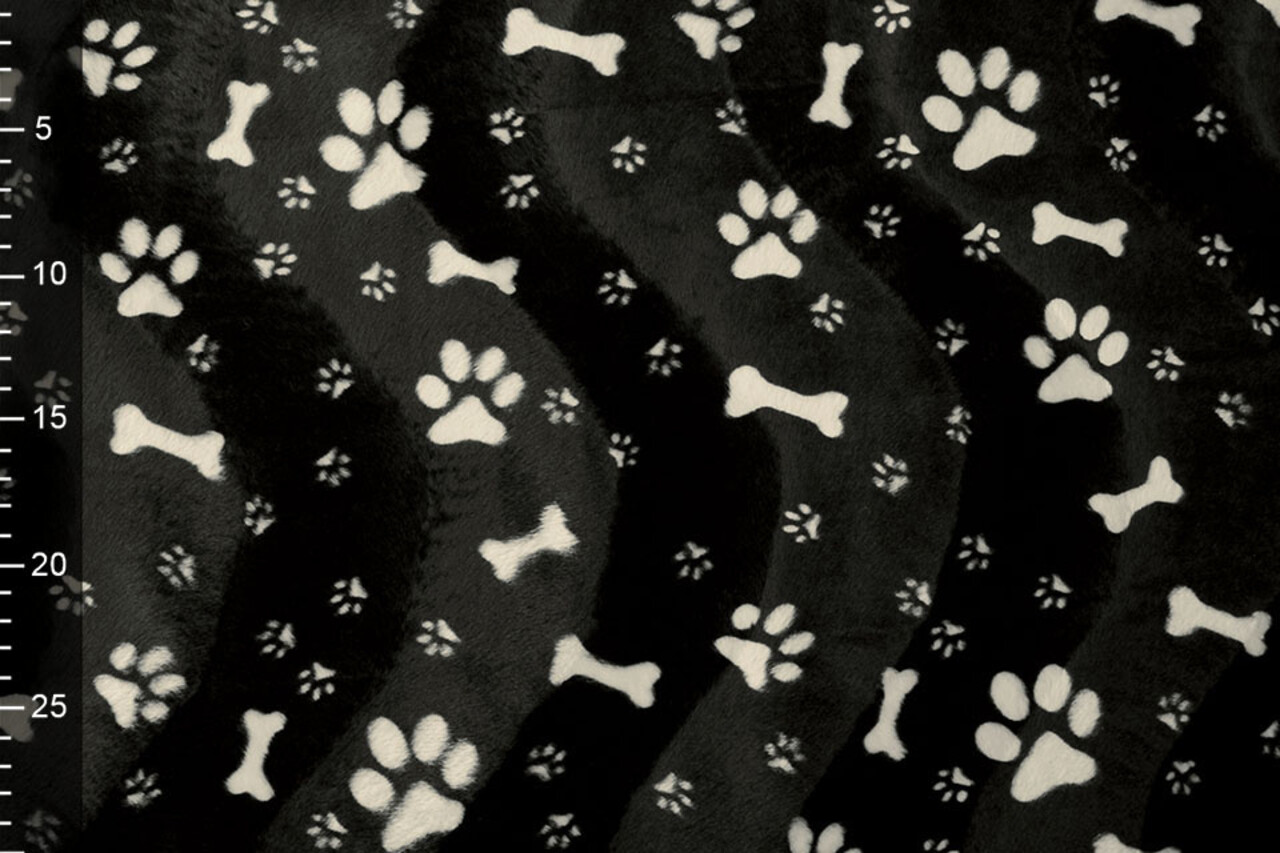 Velboa Dog Paws with Bone Black Velboa Dog Paws with Bone Black