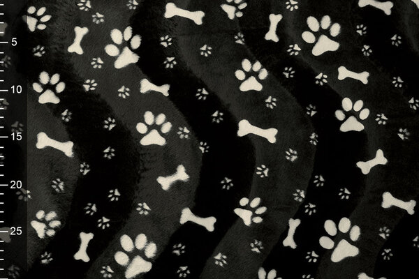 Velboa Dog Paws with Bone Black Velboa Dog Paws with Bone Black