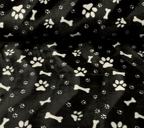 Velboa Dog Paws with Bone Black Velboa Dog Paws with Bone Black