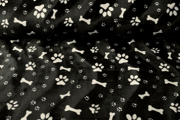 Velboa Dog Paws with Bone Black Velboa Dog Paws with Bone Black