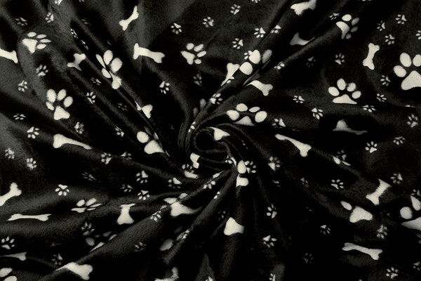 Velboa Dog Paws with Bone Black Velboa Dog Paws with Bone Black