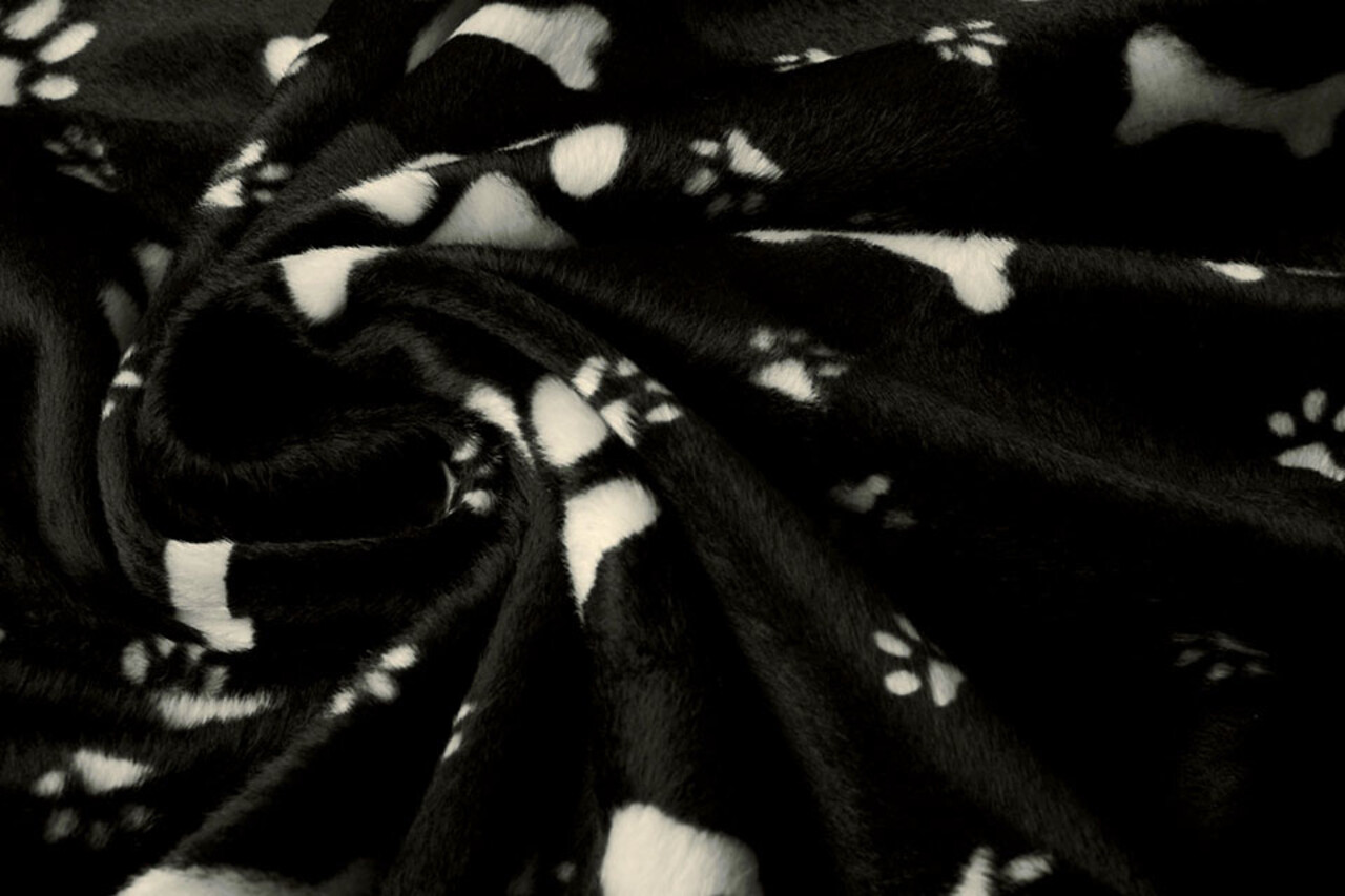 Velboa Dog Paws with Bone Black Velboa Dog Paws with Bone Black