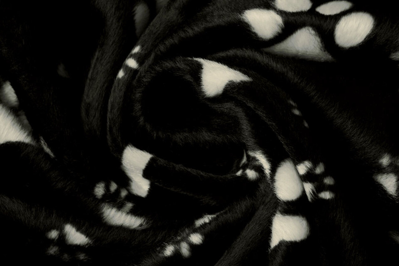 Velboa Dog Paws with Bone Black Velboa Dog Paws with Bone Black