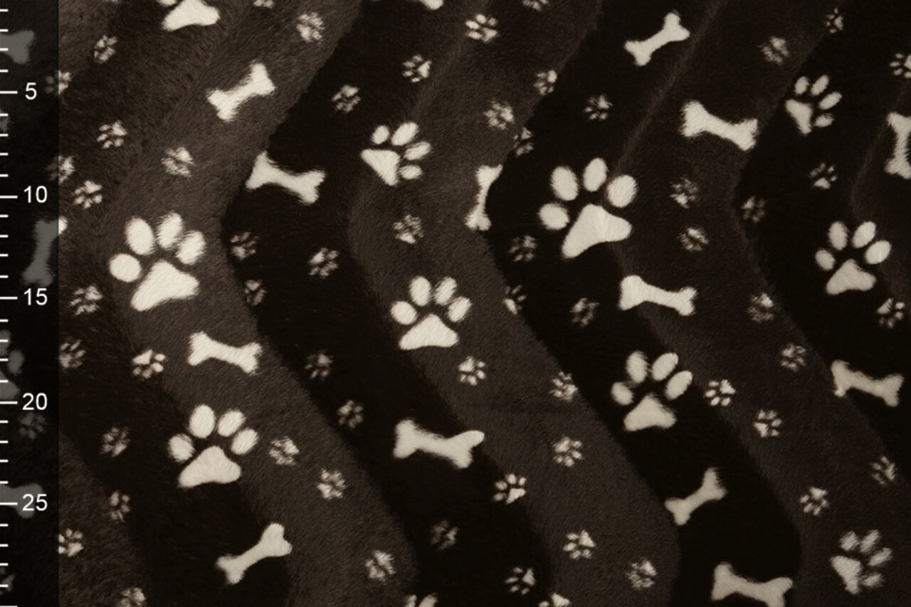 Velboa Dog Paws with Bone Brown