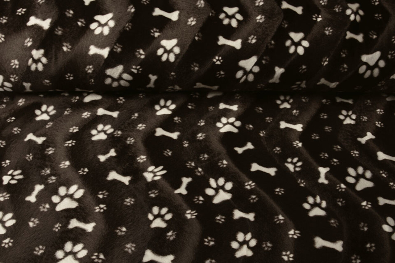Velboa Dog Paws with Bone Brown